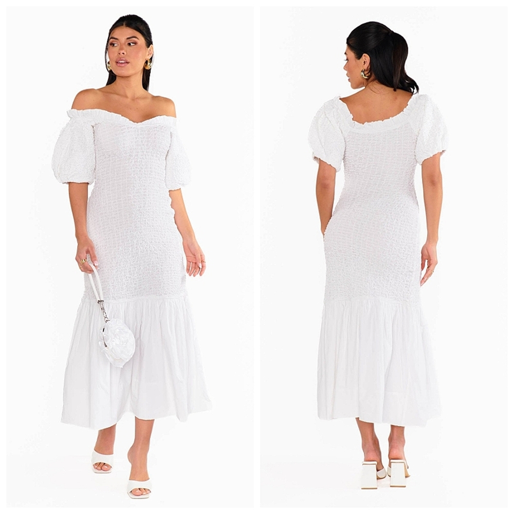 Show Me Your Mumu Off-Shoulder Smocked Dress